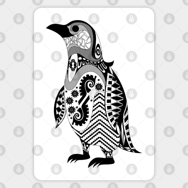 tribal penguin ecopop Magnet by jorge_lebeau